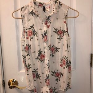 H&M Floral Sleeveless Shirt